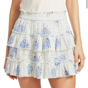 LOVESHACK FANCY Bliss Floral Eyelet Layered Skirt